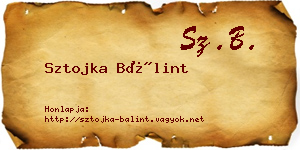 Sztojka Bálint névjegykártya