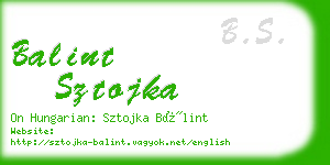 balint sztojka business card